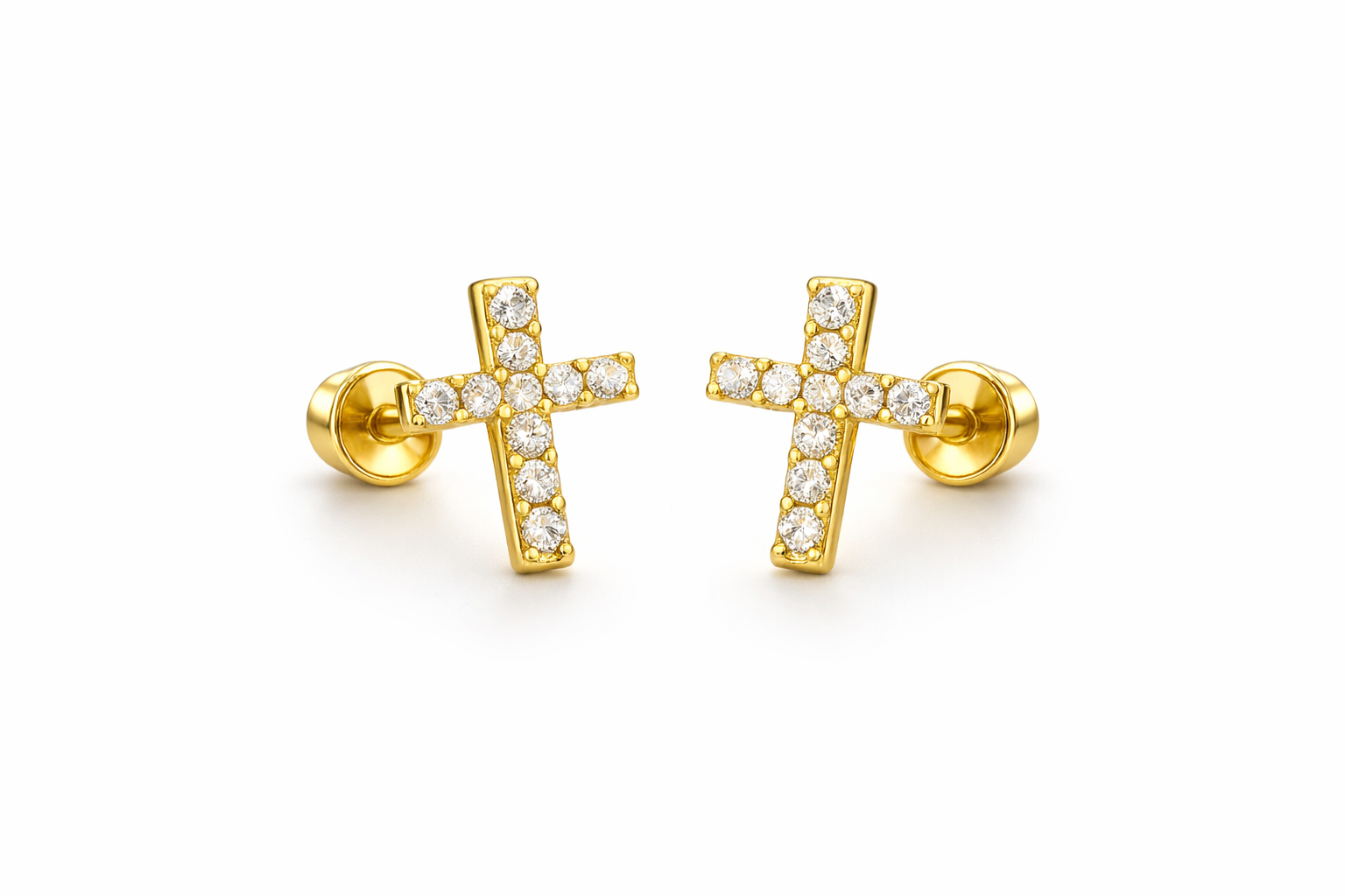 Dazzling Crystal Cross Studs