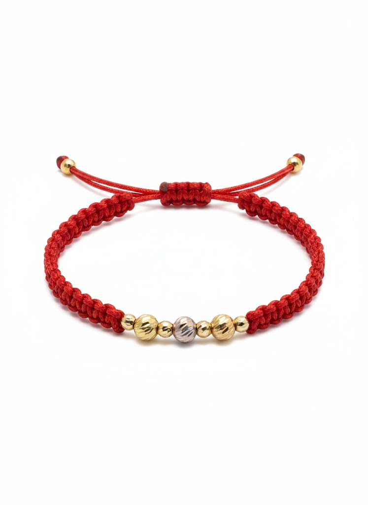 Red Serenity Tri-Gold Bracelet