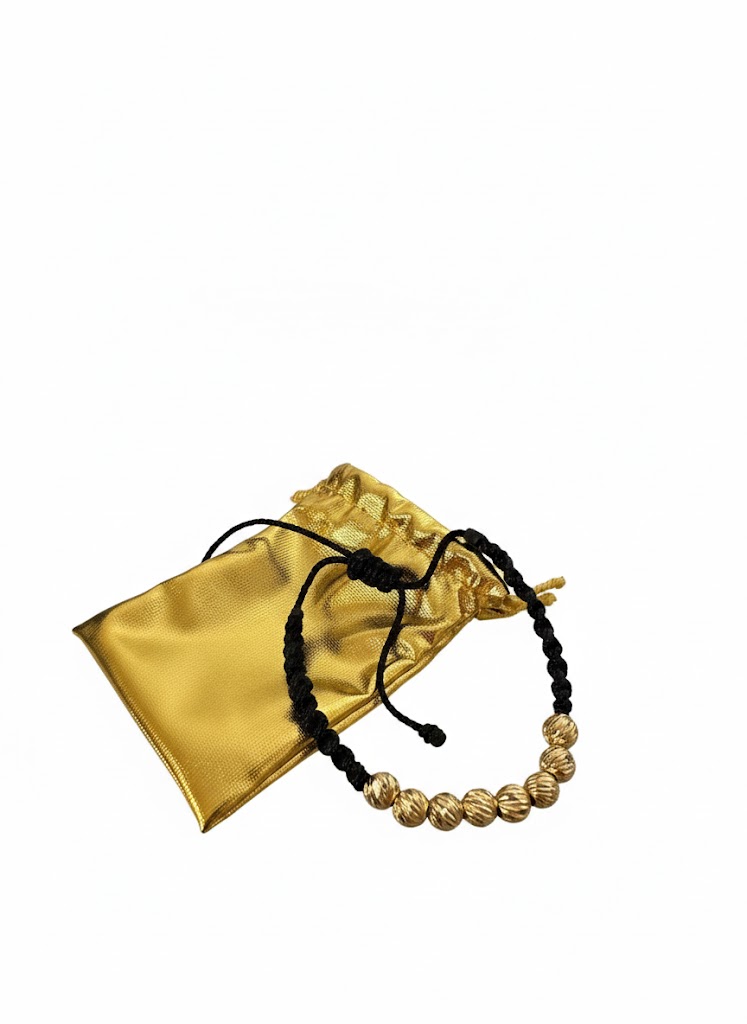 Golden Textured Bead Bracelet