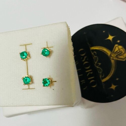 Earrings with emerald stone - Image 2