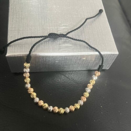 Black bracelet woven with beads - Image 3