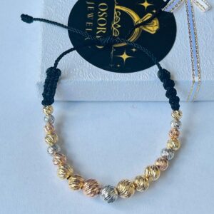 Black bracelet woven with beads