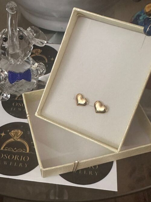 Golden Heart Stud Earrings