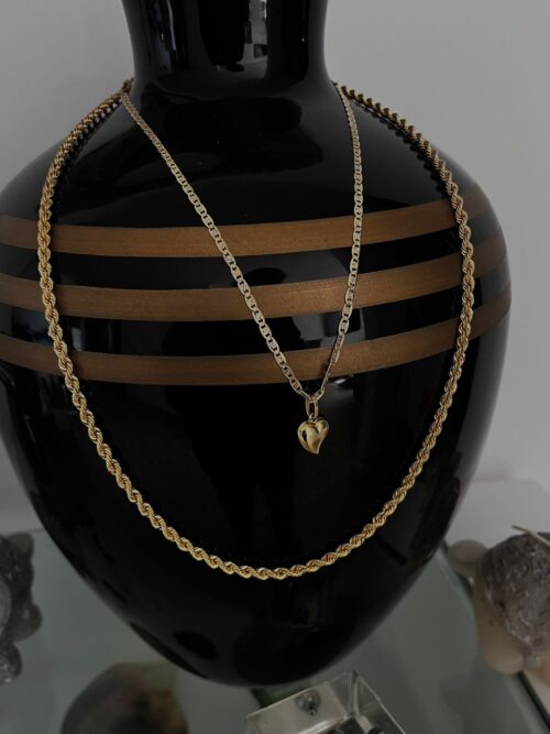 Golden Heart Pendant Necklace - Imagen 2